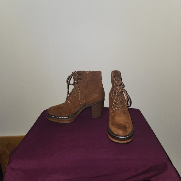 Altar"D State Piper Heeled Boots In Whiskey Brown Lace up & Side Zip up size 9 - Picture 5 of 12